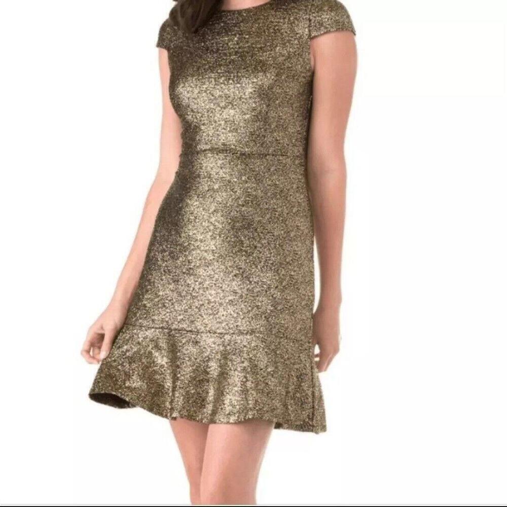 Michael Kors Women' Mini Dress In Color Shimmer Gold | Formal/cocktail  Dress - Picture 2 of 7